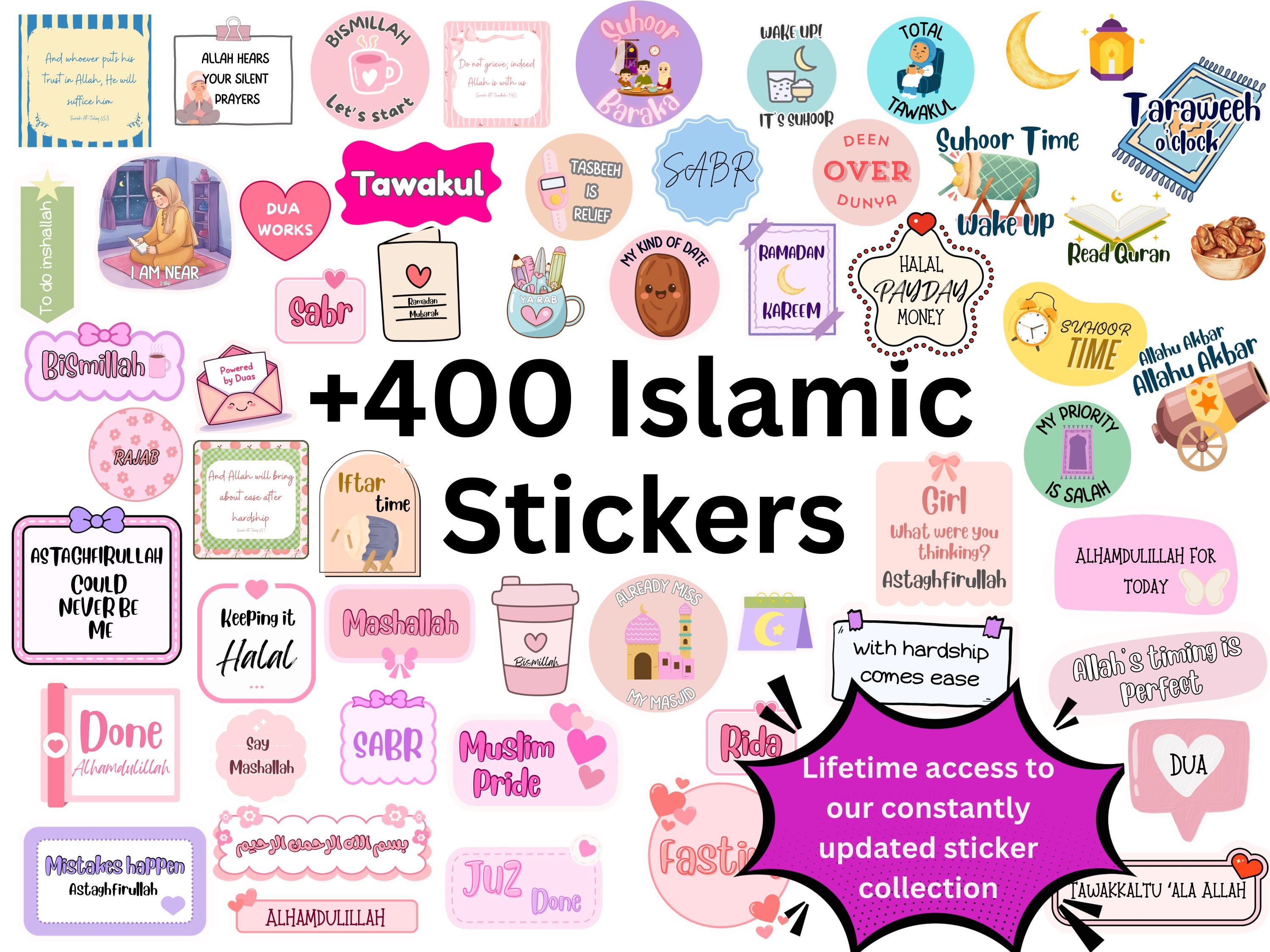 Available Islamic Sticker 400+ Islamic Stickers Mega Bundle,whole Shop Digital PNG SVG Sticker ...