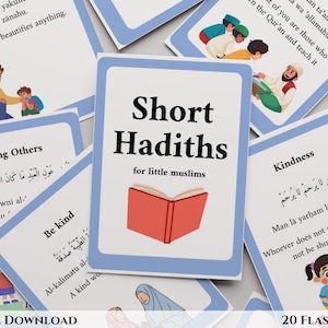 Cartes islamiques pour enfants|Hadith|Sunna|Flashcard|Dictons du prophète Mahomet|Enfants|Téléchargement numérique PDF