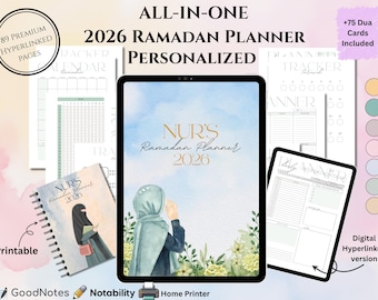 Ramadan planner|2026|Personalized|Salah|Quran|Muslimah|Tracker|Costum|JournalMuslim|Diary|Digital Download