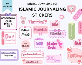 55+ Islamic Stickers | Muslim Planner Clipart Digital Download (PNG,SVG,PDF)