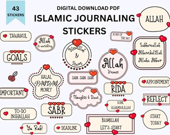 40+ Islamic Stickers | Muslim Planner Clipart, Digital Download (PNG,SVG,PDF)