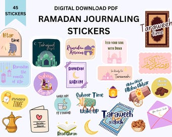 40+ Ramadan Stickers | Islamic Sticker | Islamic Planner | PNG | Muslim Stationary | Printable (Digital Download)