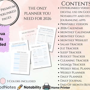 2026 Islamic Planner Printable | Muslim Digital Planner | Hyperlinked |Islamic Journal PDF image 2