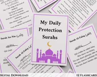 Islamic Cards for Ruqya|Quran Cards| Evil Eye Protection|Muslim|Ayatul kursi| Quls|Al Fatiha| Digital Download