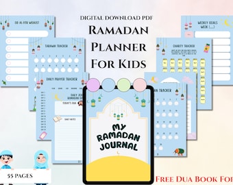 Ramadan Planner for Kids|Islamic|Journal|Diary|Salah|Tracker|Digital|Download|Printable 2026|Personalized
