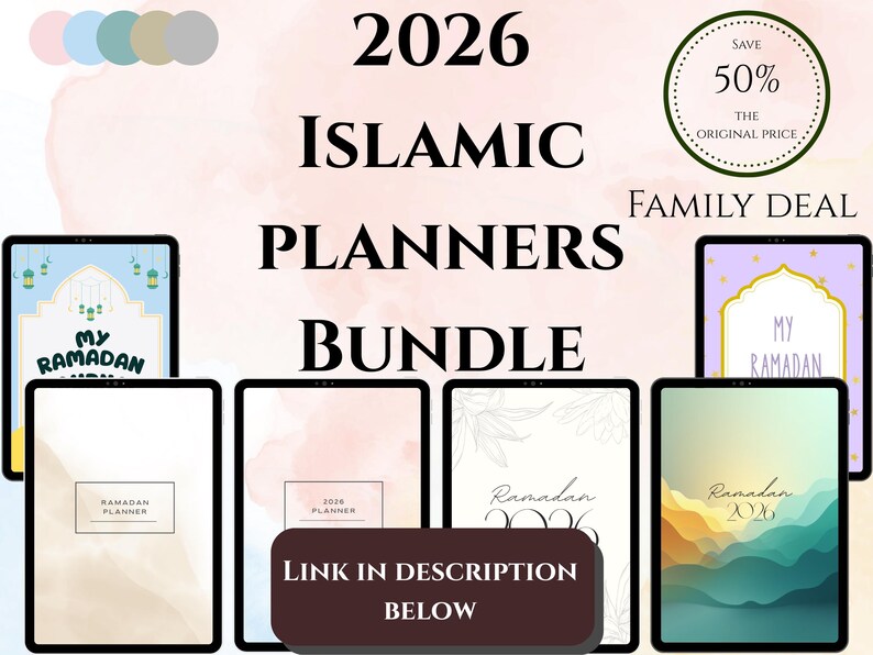 2026 Islamic Planner Printable | Muslim Digital Planner | Hyperlinked |Islamic Journal PDF image 7
