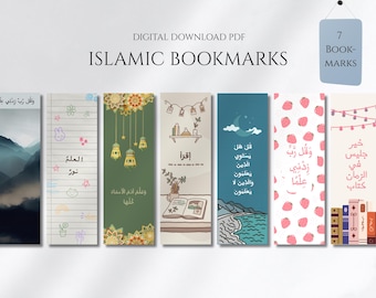 Islamic Bookmarks|Digital Download|Printable|Stationary|Quran Verse|Arabic Quotes
