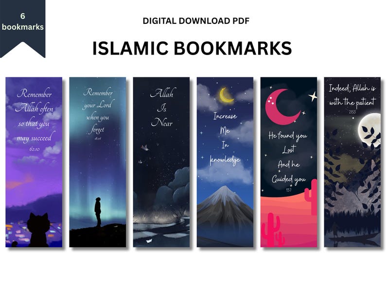 Islamic Bookmarks, Quran Verse Bookmark| Digital Download Muslim ...