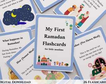 Ramadan Cards For Kids|Islamic flashcards|Activity|Education|Children|Printable|PDF