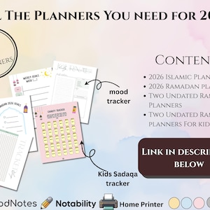 2026 Islamic Planner Printable | Muslim Digital Planner | Hyperlinked |Islamic Journal PDF image 8