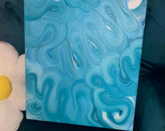 Cuadro de remolino azul y blanco