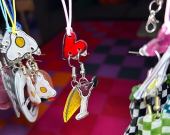 Aretes de taco y margarita con porta aretes