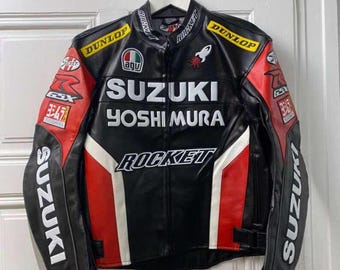 RARE! Vintage 80s Walter Wolf Suzuki Racing Team Leather Jacket