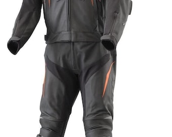 KTM Black and Orange Motorcycle Riding Suit – Protective Armor, Jacket and Pants