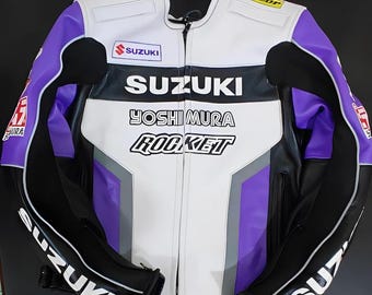 Suzuki Yoshimura Cowhide Leather Jacket: Racing Biker Style - Etsy