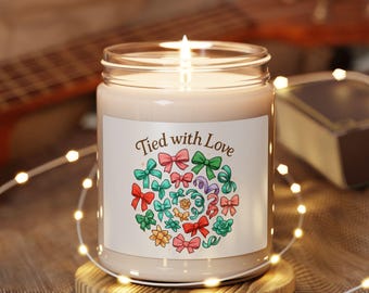 Tied With Love Bow Wreath Candle 9oz Soy Jar
