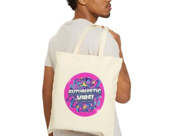 Cyber Holo Tote Bag Y2K Retro Tech Print