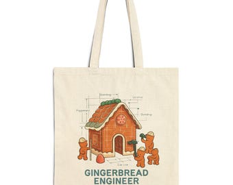 Gingerbread House Illustration Tote Bag | Holiday Baking Novelty