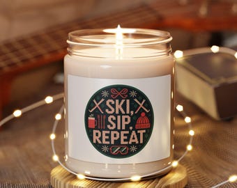 Ski Sip Repeat Candle, Soy Jar | Après-Ski Fair Isle Lodge