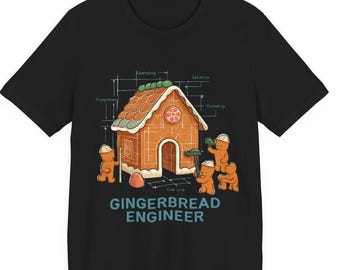 Gingerbread House Blueprint T-Shirt | Gingerbread Engineer Tee