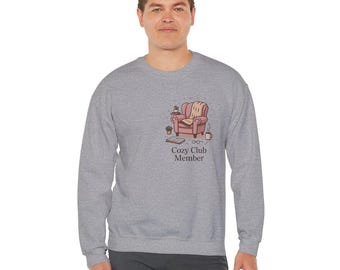 Cozy Club Member Sweatshirt | Introvert Holiday Club, hygge Christmas cozy graphic