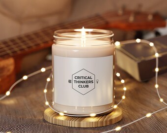Critical Thinkers Club Soy Candle, Minimalist intellect | nerd humor, think first