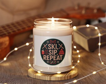 Après Ski Candle Soy Jar: Fair Isle Lodge Alpine Cabin Decor