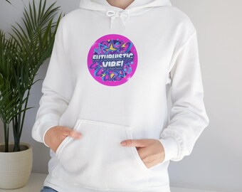 Cyber Holo Hoodie: Neon Holographic Chrome Text, Y2K Retro-Tech Print Cotton