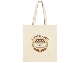 Support Local Art Tote Bag: Handmade Canvas, Eco-Friendly USA