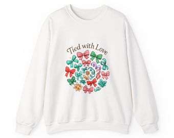 Tied with Love bow wreath Sweatshirt | floral ribbon spiral design