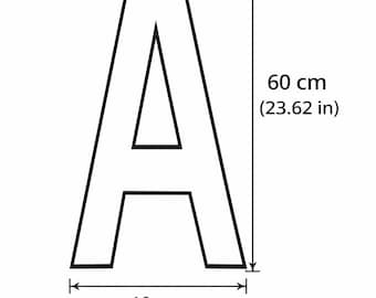 Grote afdrukbare letters 23-inch sjabloon ABC-hoofdletteralfabet voor schoolbestuur, pdf-bestand
