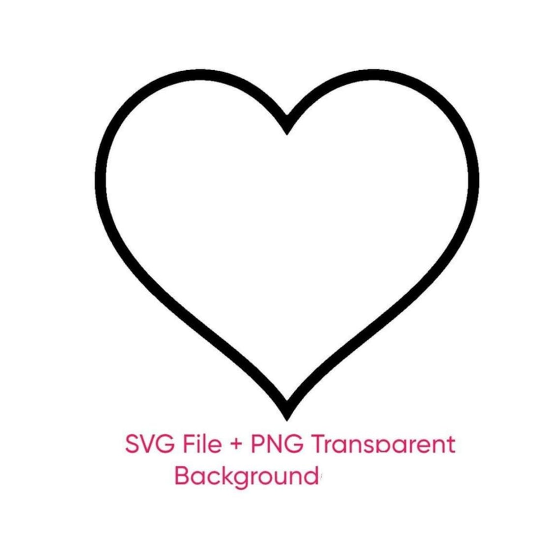 Heart SVG Outline, Simple Heart PNG Transparent, Love Cricut File - Etsy