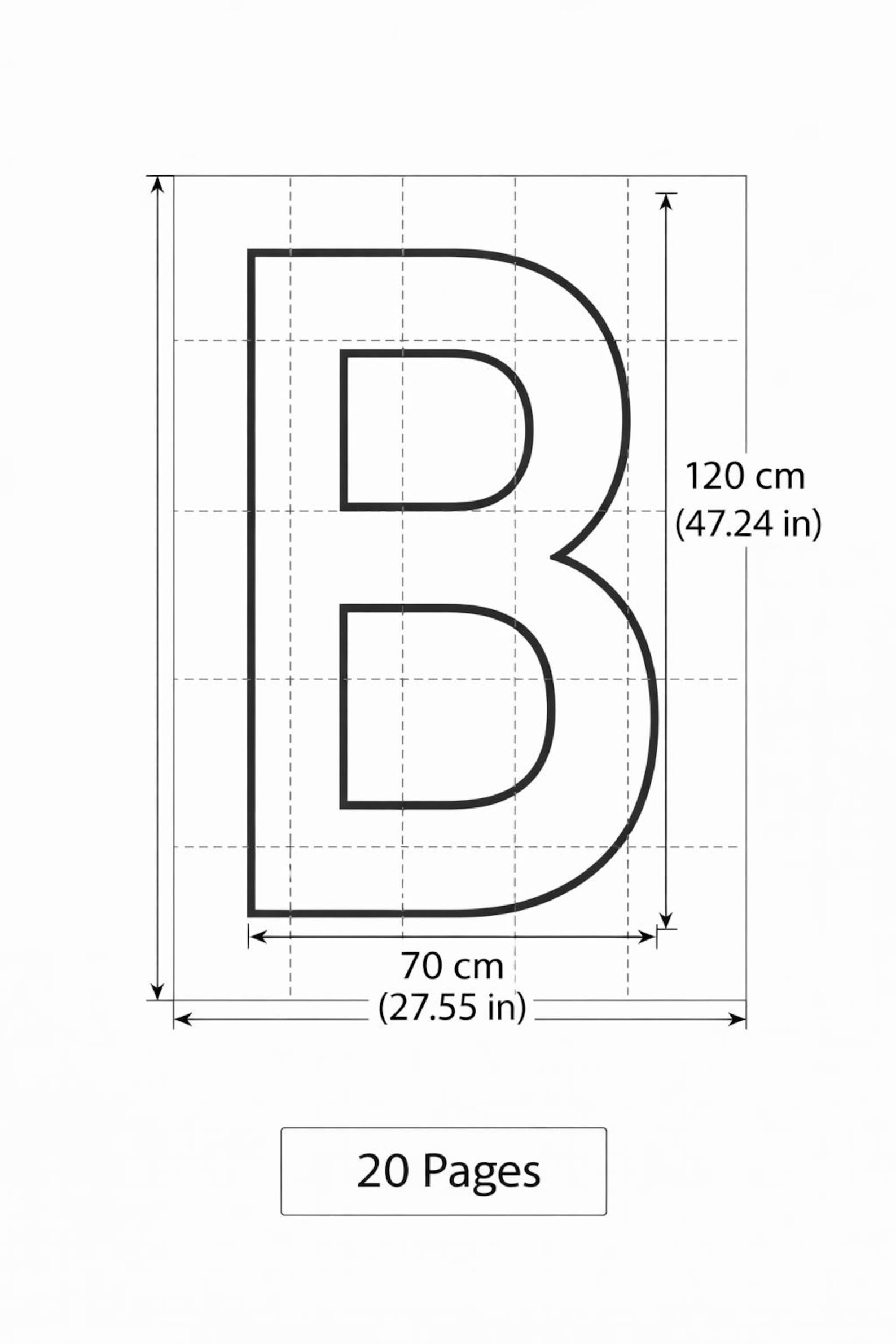 4 FT Large Printable Alphabet Letters A–Z Template, Giant Marquee