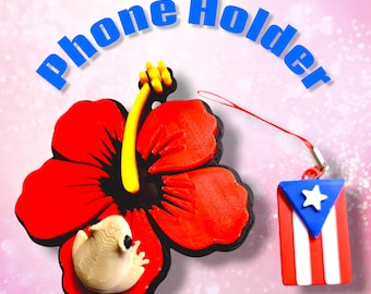 Puerto Rico flor coqui phone grip and charm.