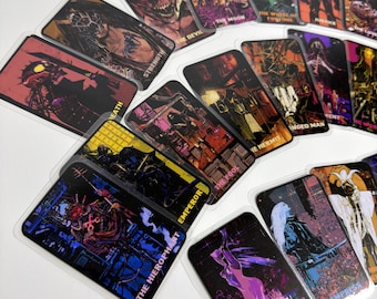 Cyberpunk 2077 Tarotkaarten - Complete set Grote Arcana - Replica van Night City - Premium kwaliteit met laminering - Cadeau voor Cyberpunk-fans