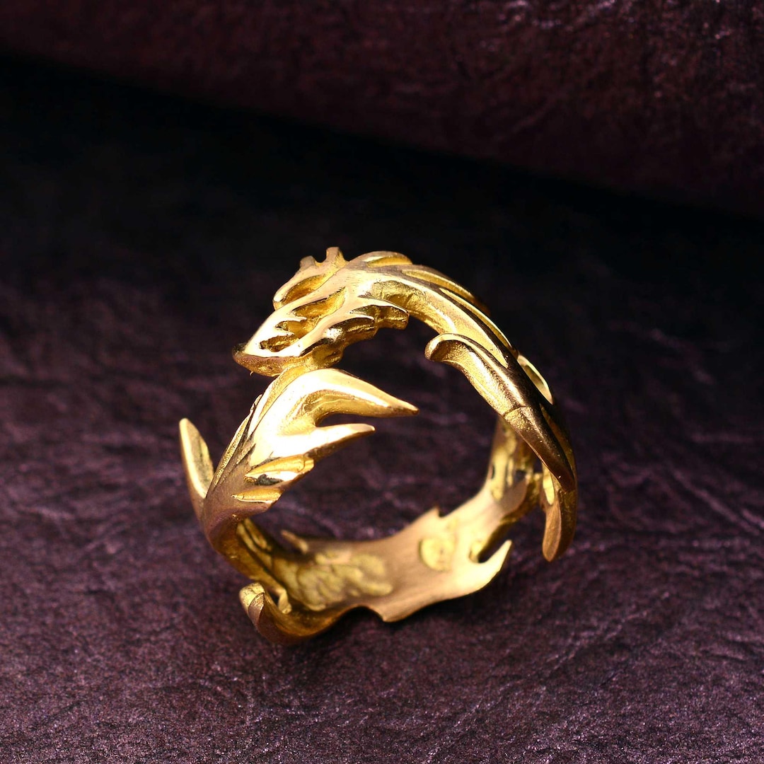 Golden Dragon Ring: Adjustable Fantasy Wrap Ring, Unisex - Etsy