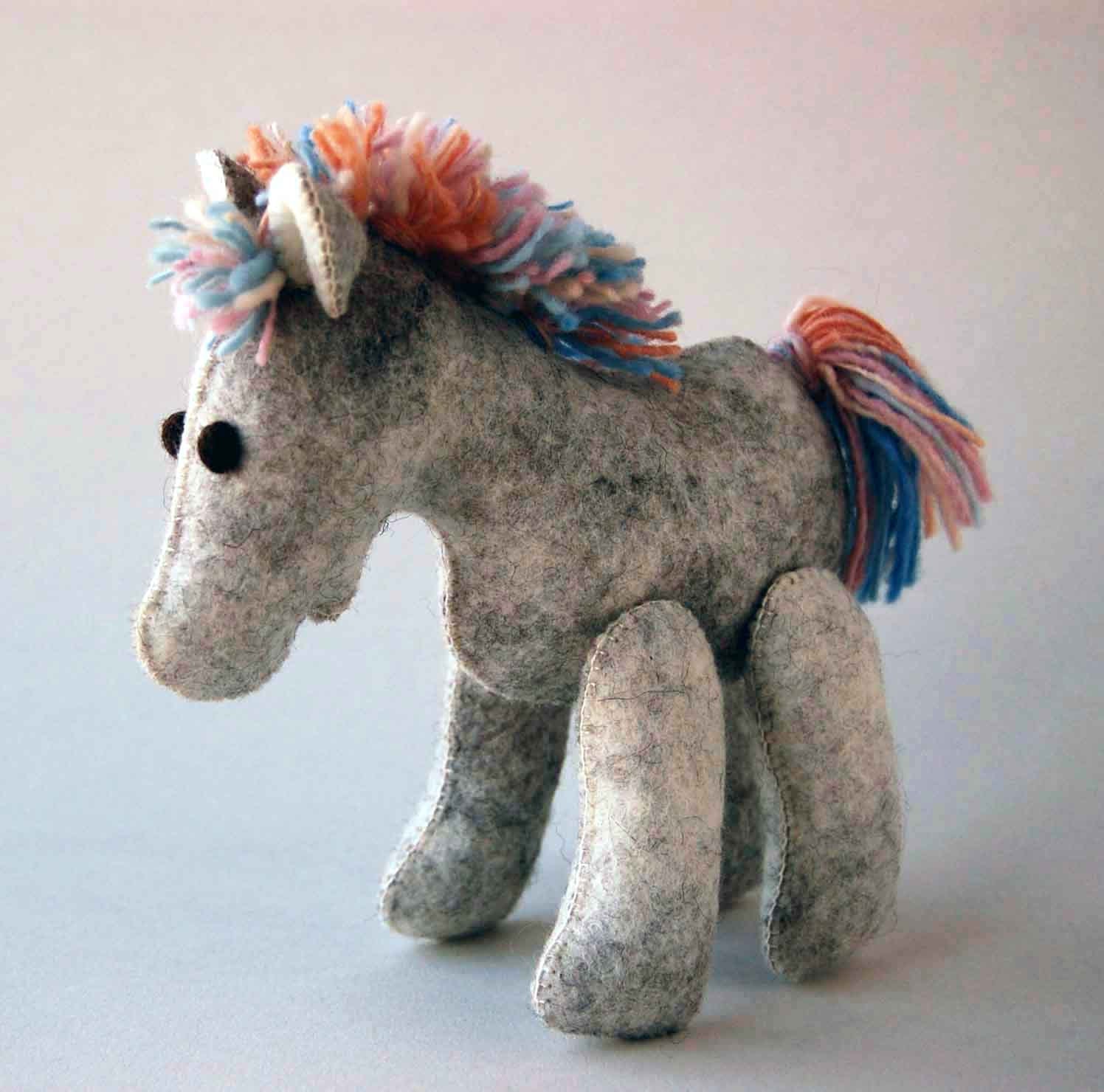Baby HORSE Felt Toy Handmade Pure Wool BABY SHOWER Gift Etsy