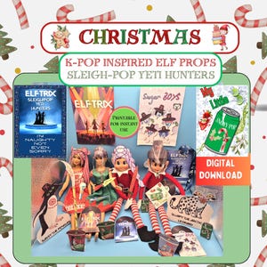 K-Pop Elf Props Printable Kit | Sleigh-Pop Yeti Hunters Elf Scene, K-Pop Elf Accessories, Elf Props, Elf scene, Instant Digital Download,