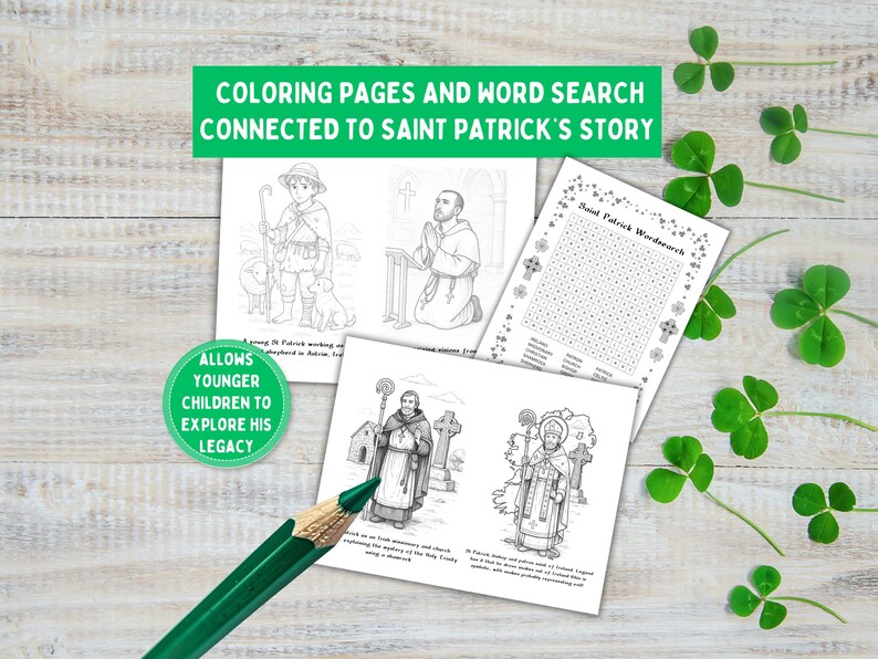 Saint Patrick’s Story Activity Bundle & Shamrock Craft: St Pat ...