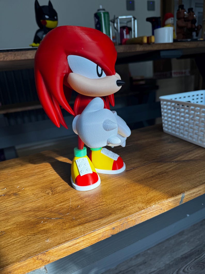 3D Printed Knuckles Sonic Hedgehog 24cm approx tall model image 2