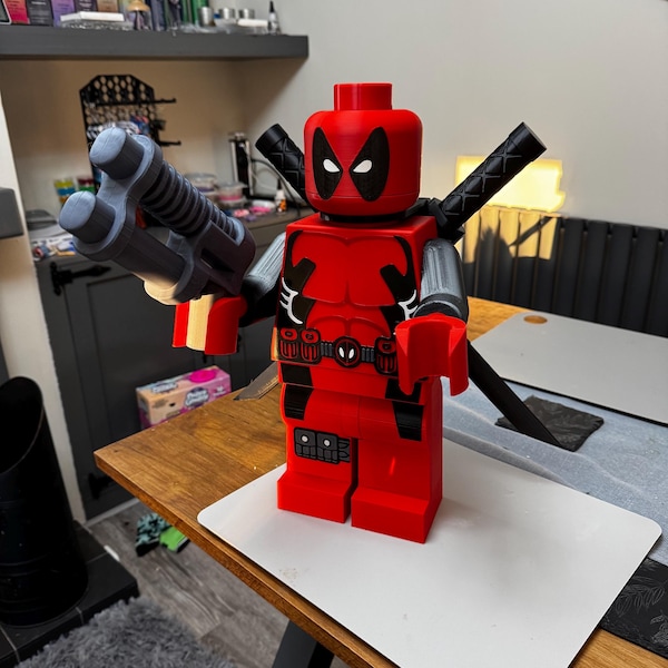 3D Printed Deadpool Lego Model 16inch