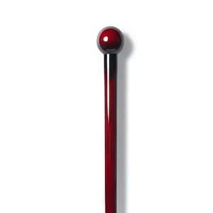 May include: A burgundy-colored walking stick with a glossy finish. The stick has a rounded top and a smaller rounded base. The design is simple and elegant, suitable for various uses. The stick is a single piece, with a smooth, polished surface.