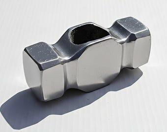 Martillo de herrero forjado a mano, solo cabeza, peso 2 libras, mazo de hierro redondeado