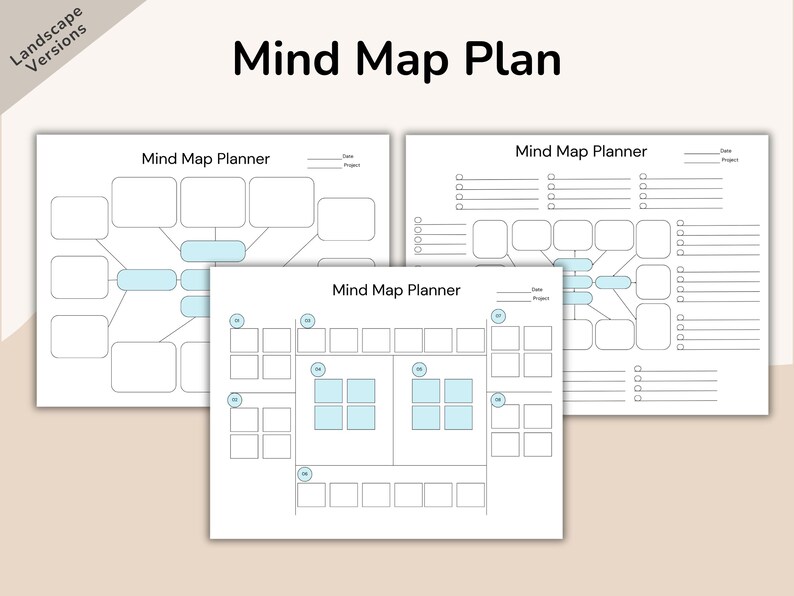 Mind Map Planner Template, Brain Dump, ADHD Life Planner, Idea Map ...