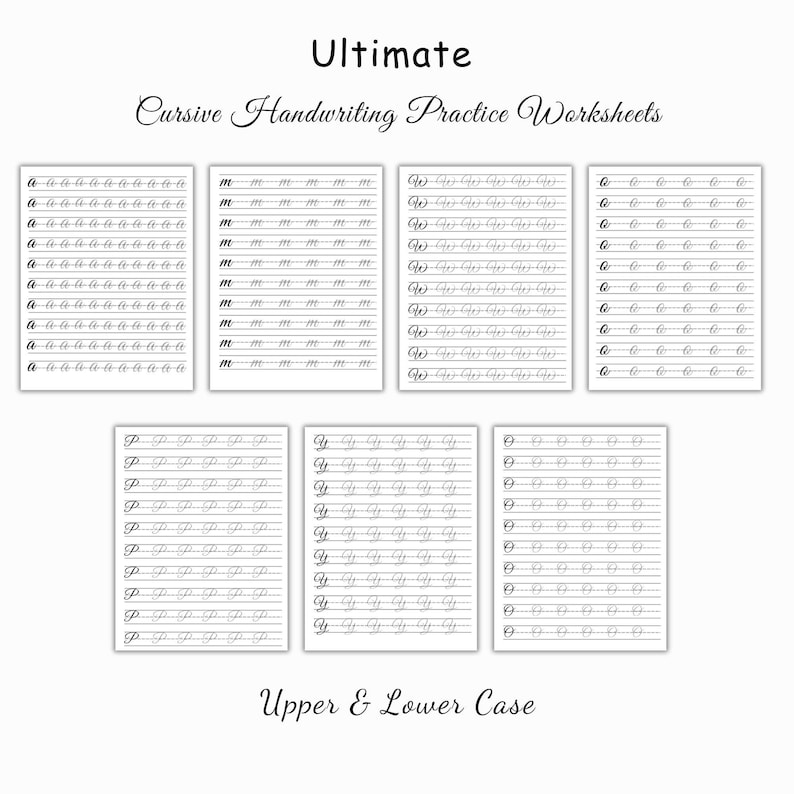 Cursive Handwriting Practice Sheets Printable, Kids Handwriting ...