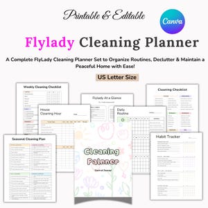 Horario de limpieza de Flylady, Diario de control de Flylady, TDAH, Planificador de limpieza, Rutina de limpieza, Lista de verificación de limpieza de la casa, Limpieza, Imprimible