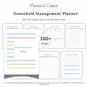 Carpeta editable para el hogar, carpeta para el hogar, carpeta para la gestión del hogar, organizador de vida, carpeta para emergencias, planificador familiar en PDF, imprimible