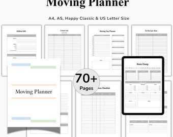Moving Planner PDF, Editable Moving Checklist, Relocation Planner, Moving list, Moving Binder, Moving Tracker, Moving Guide, Moving Gifts