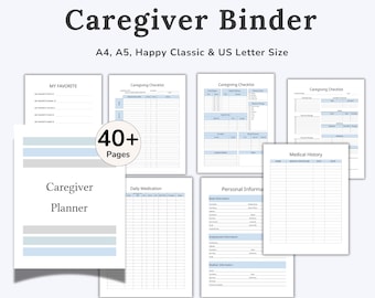 Caregiver Planner Bundle, Caregiver Daily Log, Caregiver Binder, Caregiving Checklist, Caregiver Journal, Medical Binder, Emergency Binder