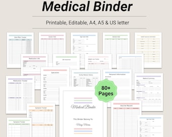 Medical Binder Printable, Chronic Illness Medical Log, Medical Planner, Ehlers-Danlos Medical Journal, Family Medical History, Health Plan